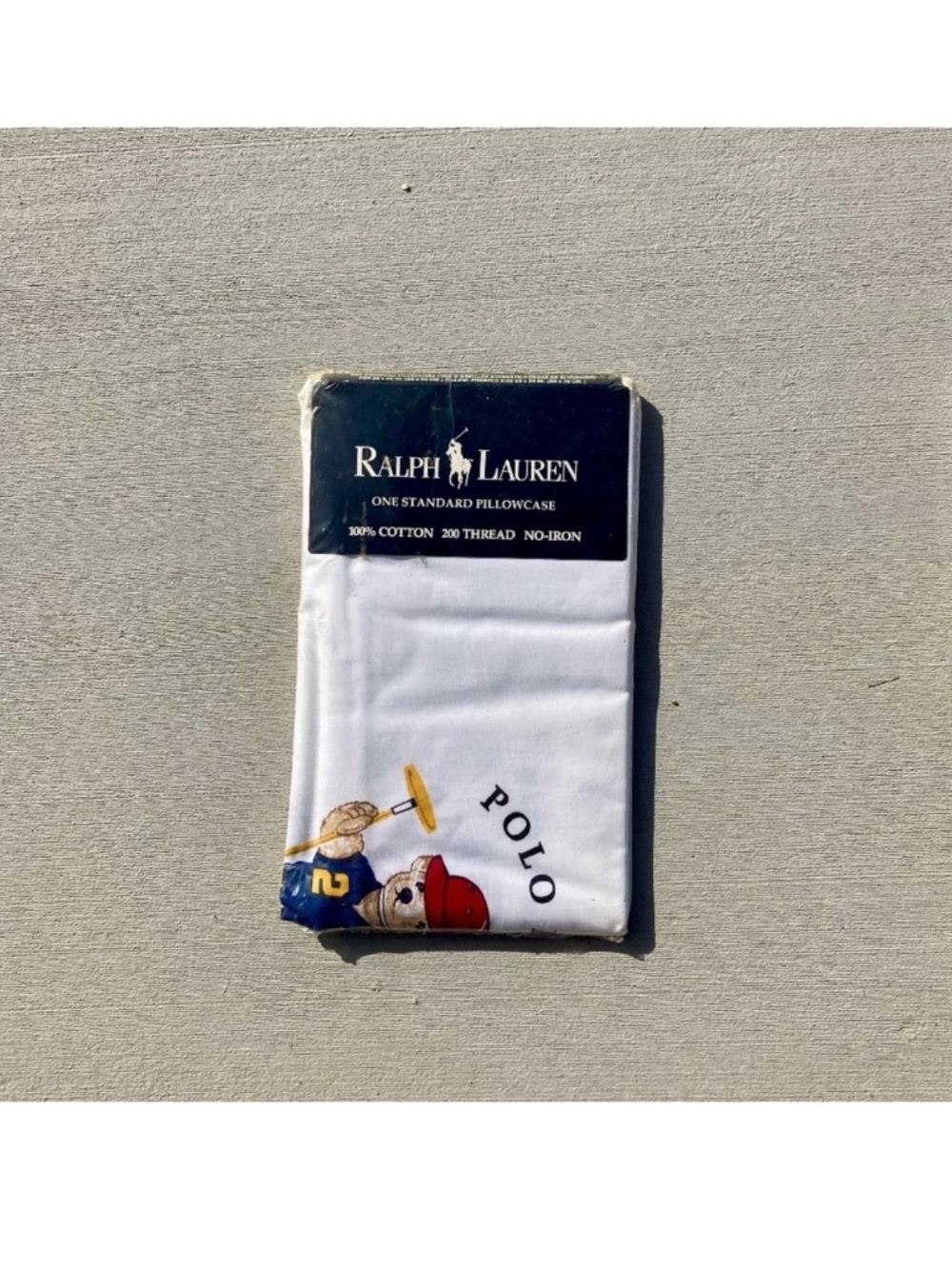 Extremely Rare Vintage 1995 Polo Ralph Lauren Polo Bear Pillow Cases set of 2